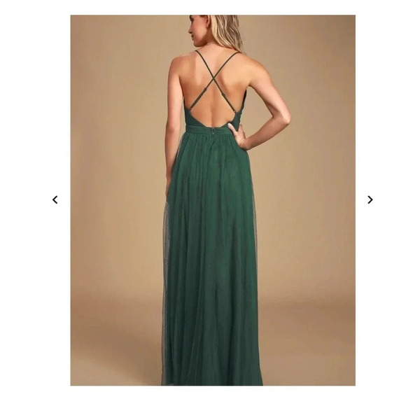 Lulus Women's Green Sweet Serenade Tulle Swiss Dot Surplice Midi Dress Size XXS - Picture 11 of 11